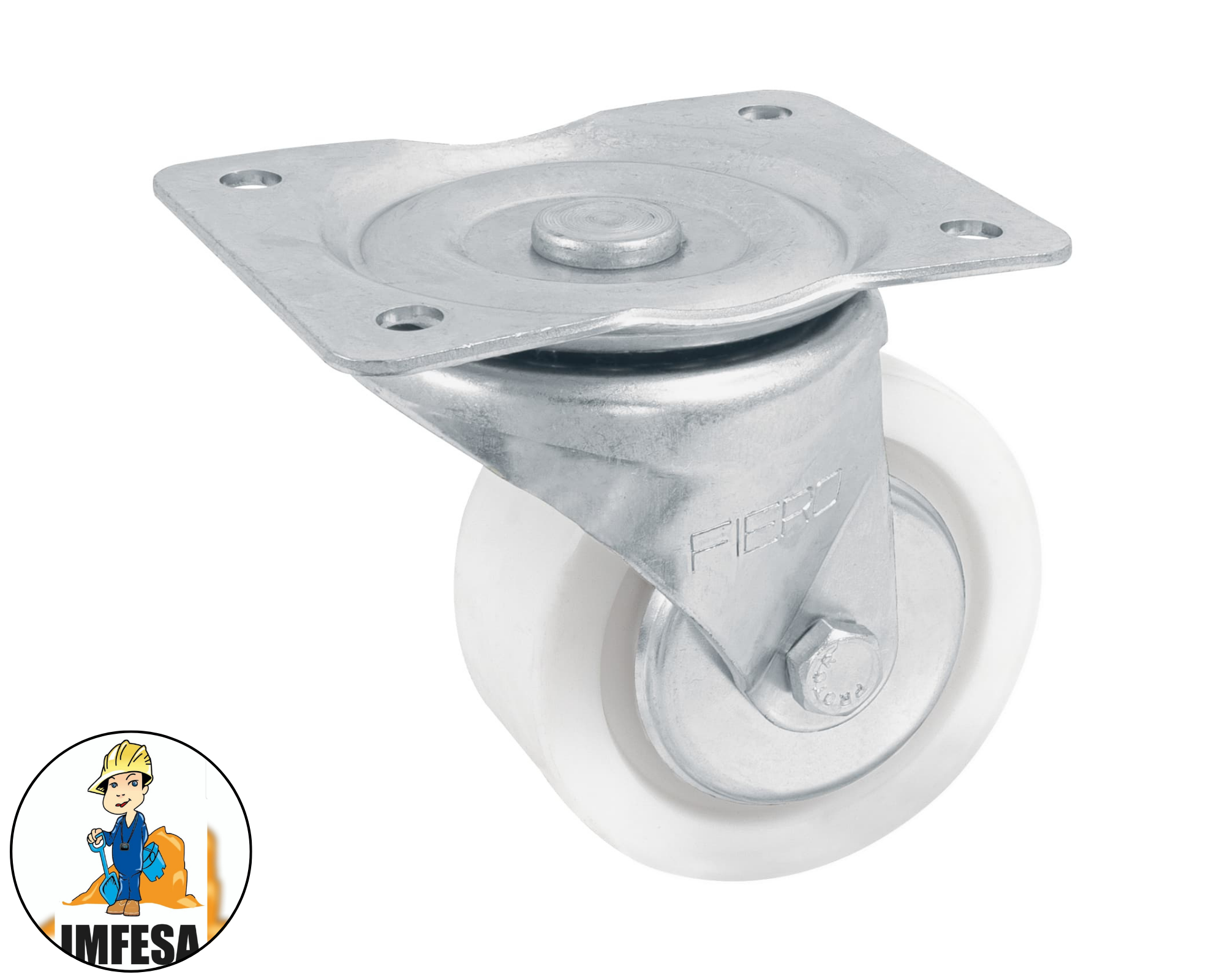 Rodaja de polietileno 4&#34; placa giratoria, con balero