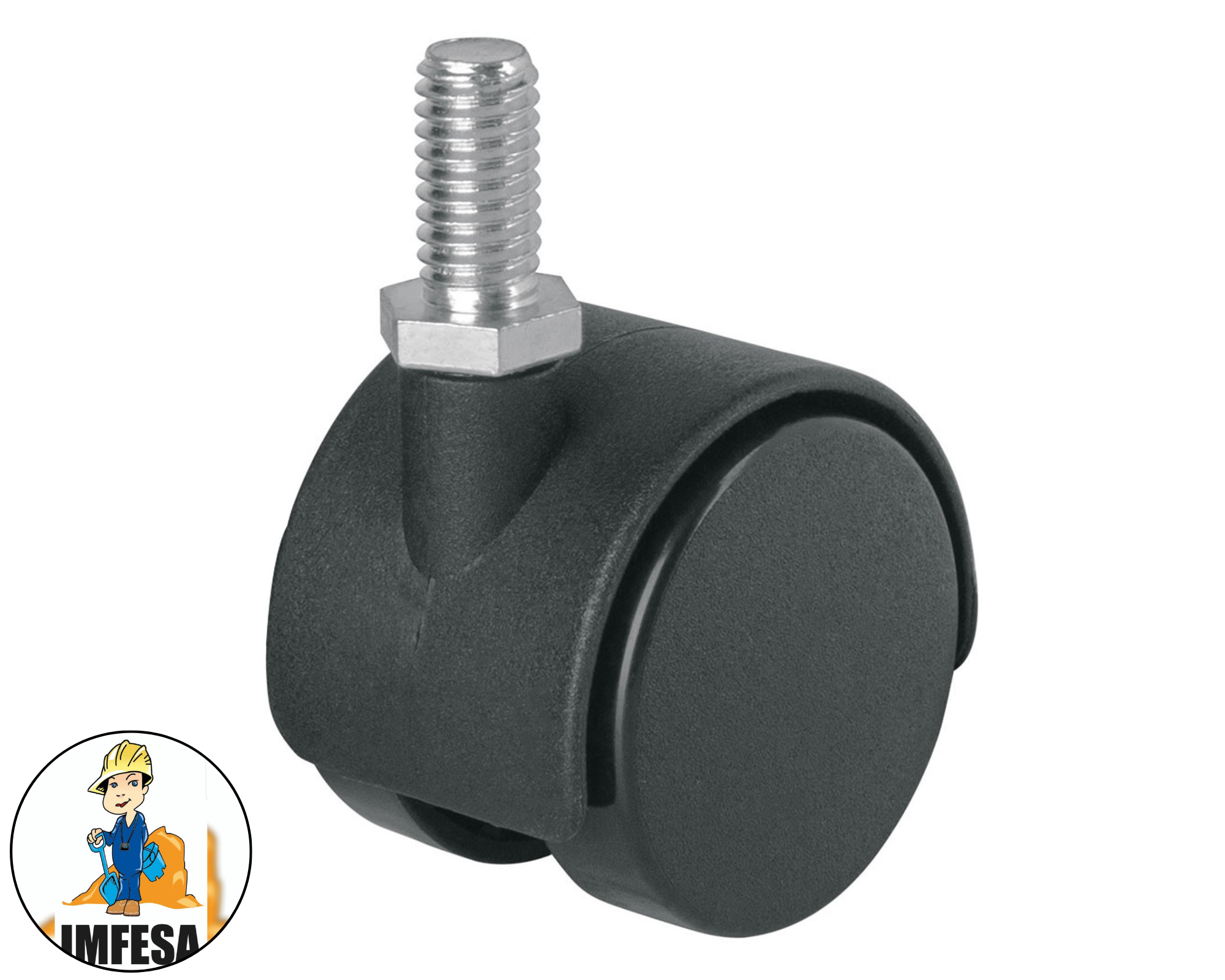 Rodaja tipo yoyo de 40 mm con espiga roscada