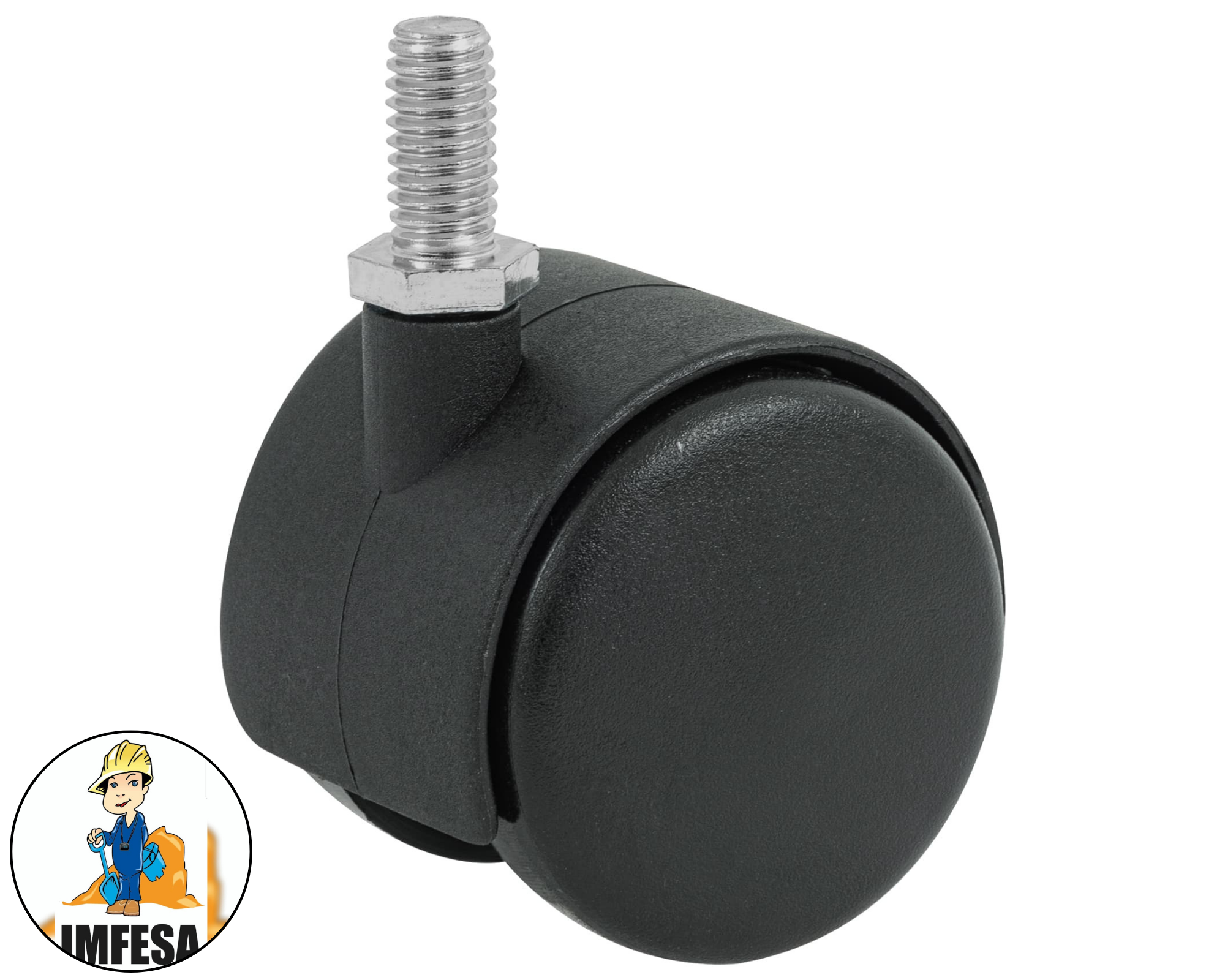 Rodaja tipo yoyo de 50 mm con espiga roscada
