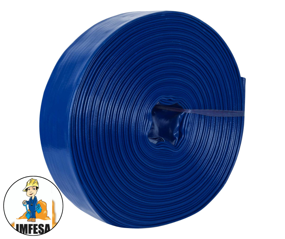 Rollo de manguera plana de 3&#34; x 50m de descarga p/motobomba