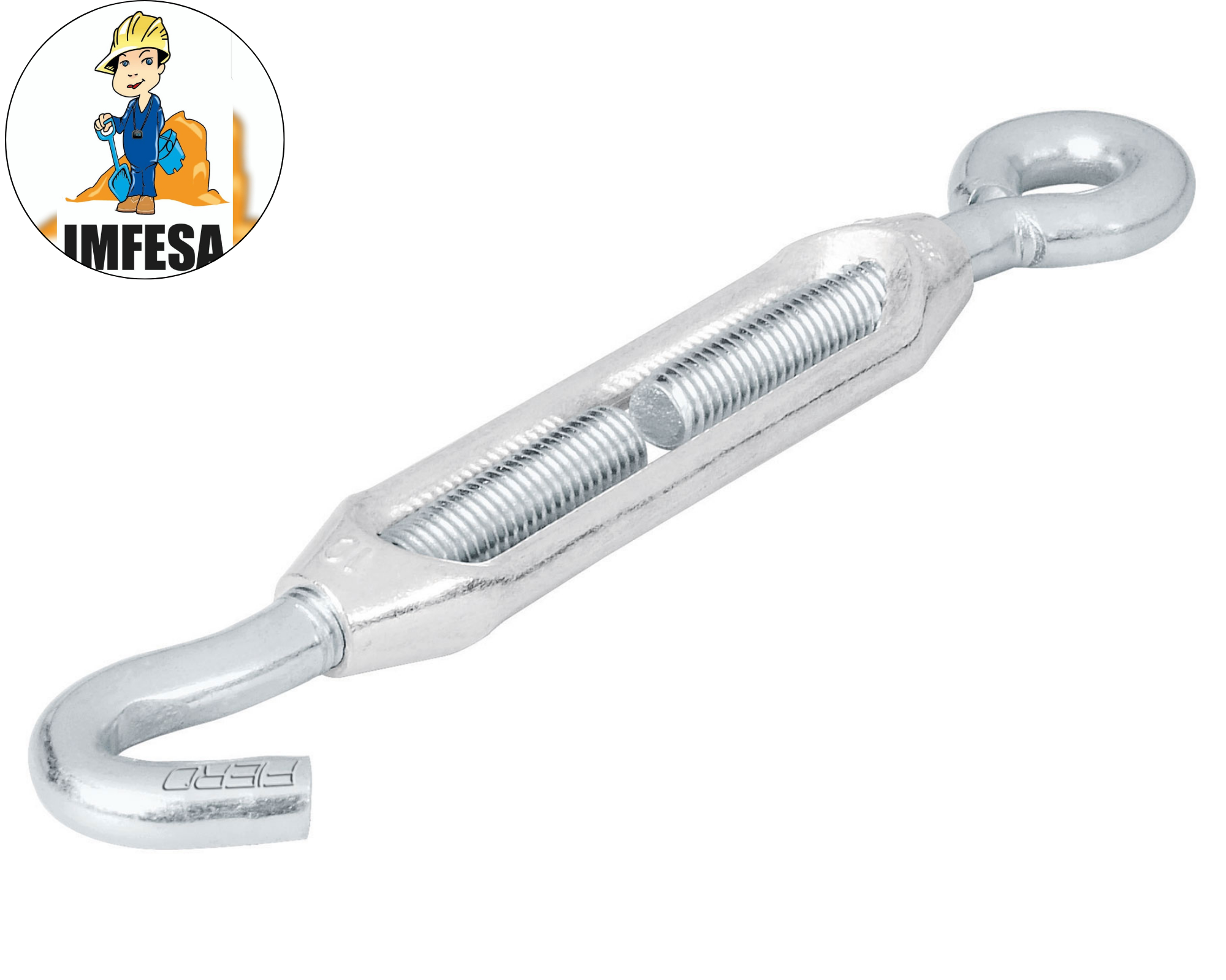 Tensor zinc 3/16&#34; gancho-argolla