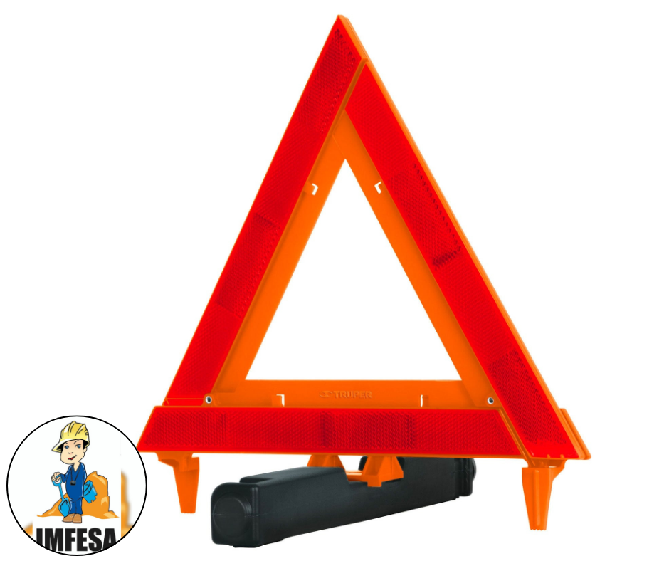 Triángulo de seguridad de 29 cm de alto con estuche plástico