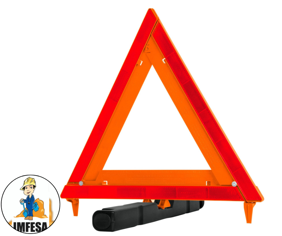 Triángulo de seguridad de 44 cm de alto con estuche plástico