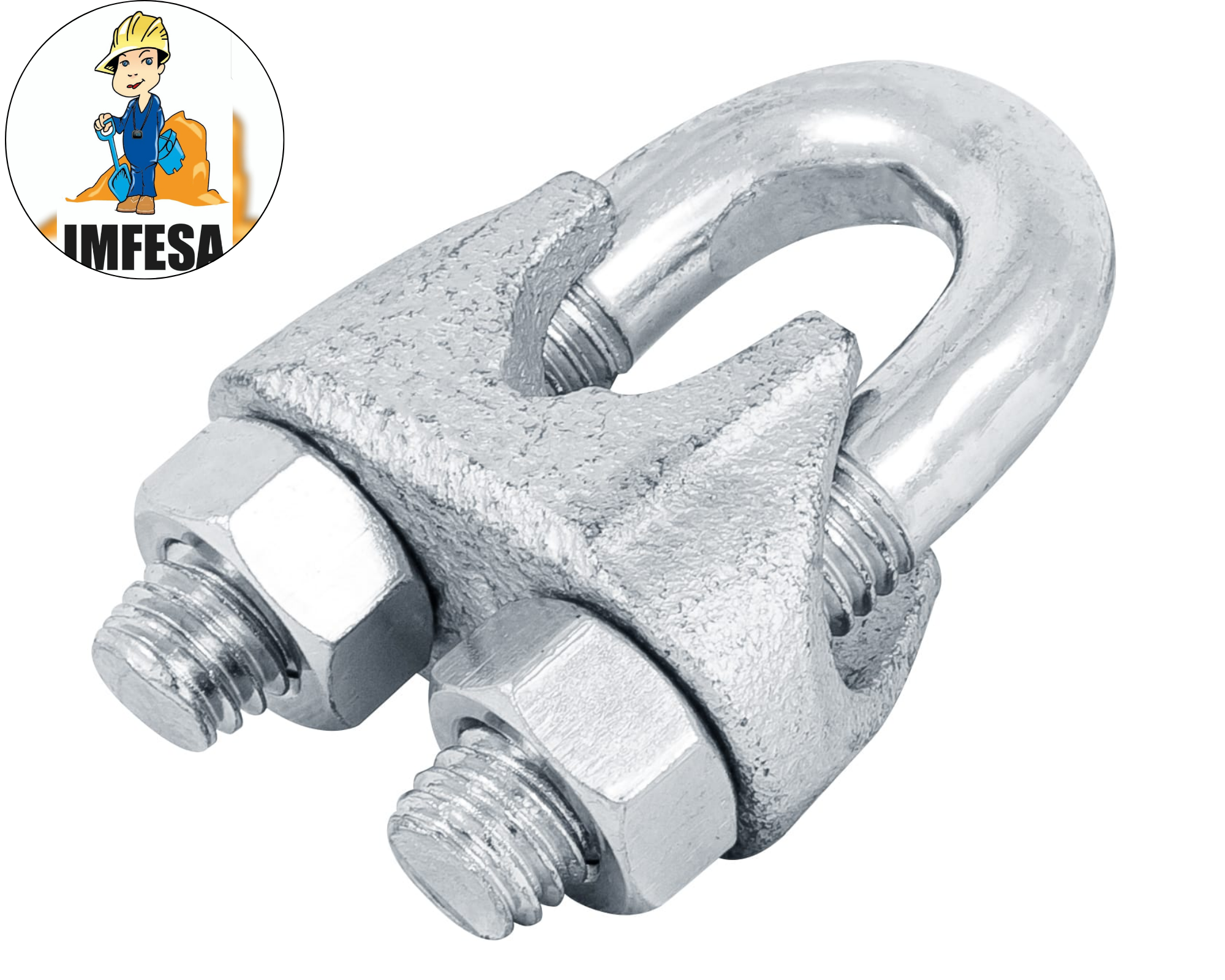 Blíster con 2 nudos (perros) de hierro para cable de 1/2"