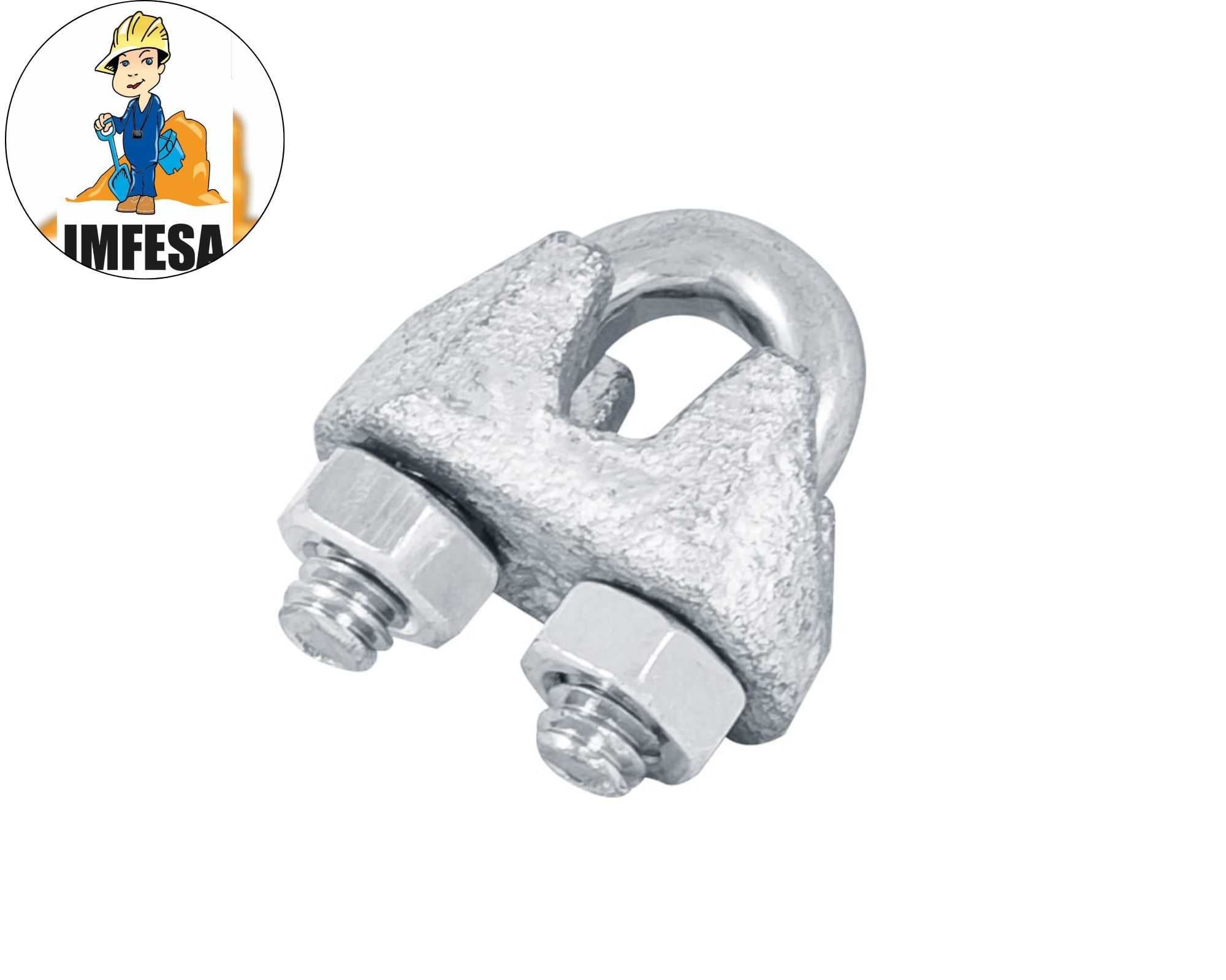 Blíster con 2 nudos (perros) de hierro para cable de 1/8&#34;