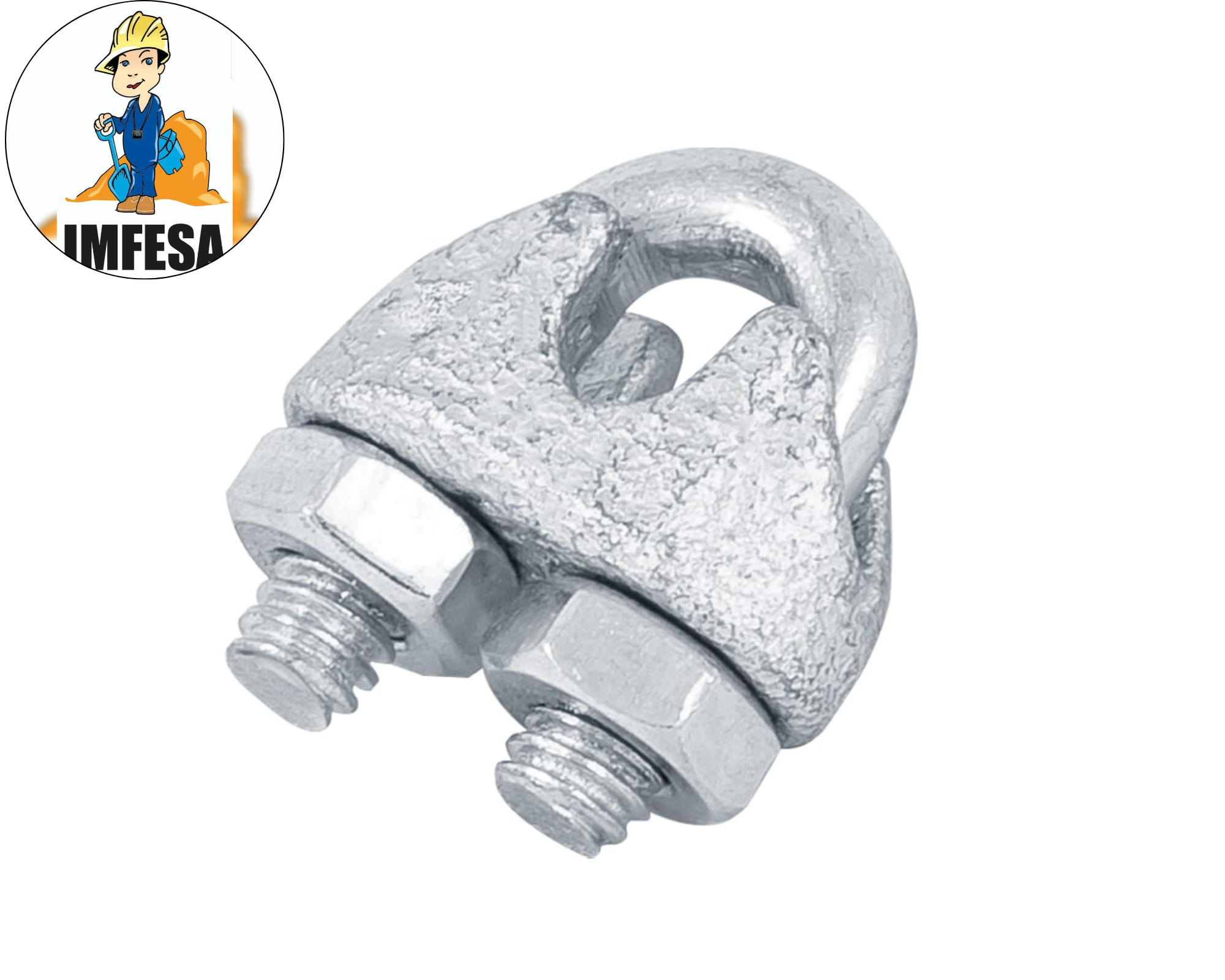 Blíster con 2 nudos (perros) de hierro para cable de  3/16&#34;
