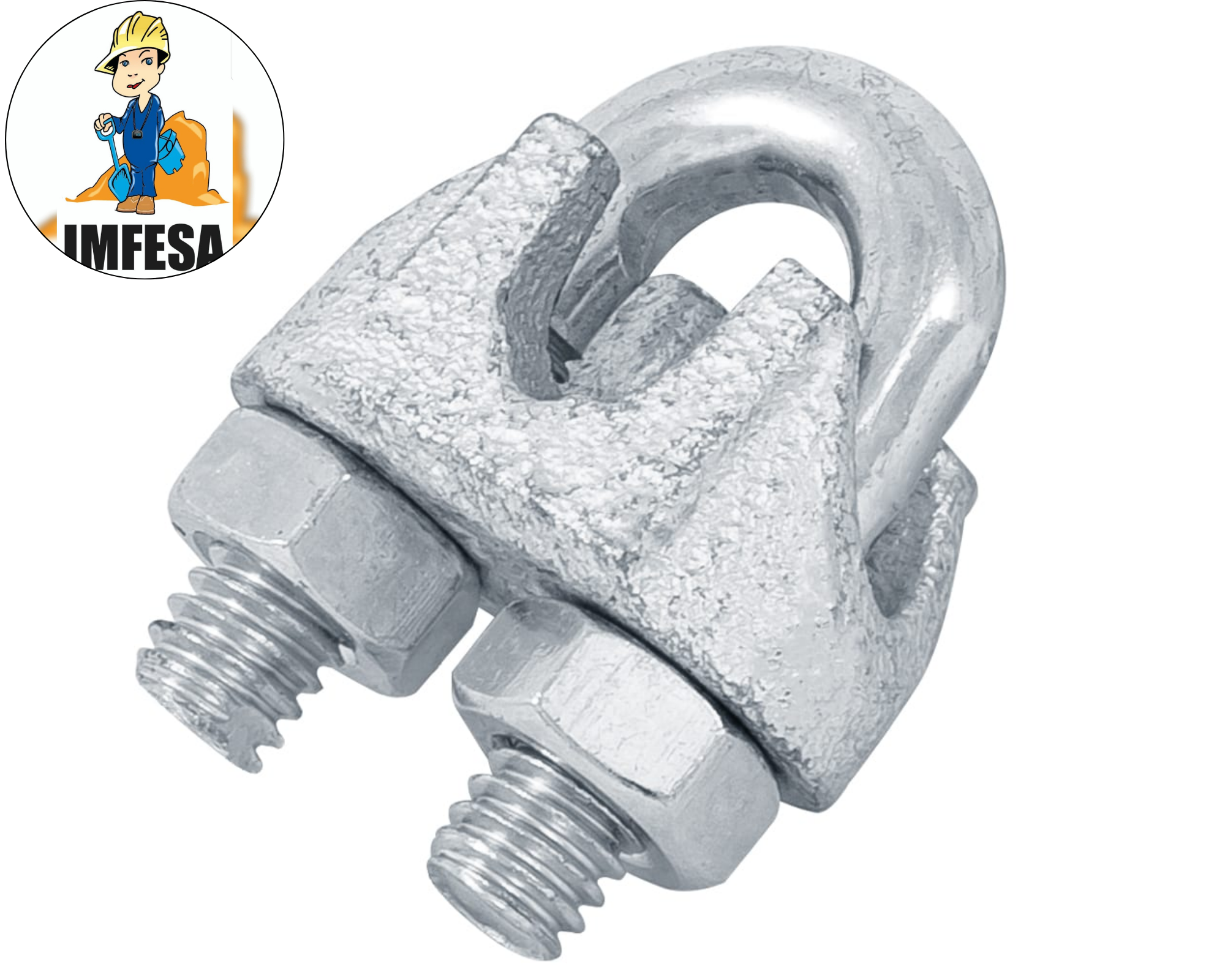Blíster con 2 nudos (perros) de hierro para cable de 5/16"