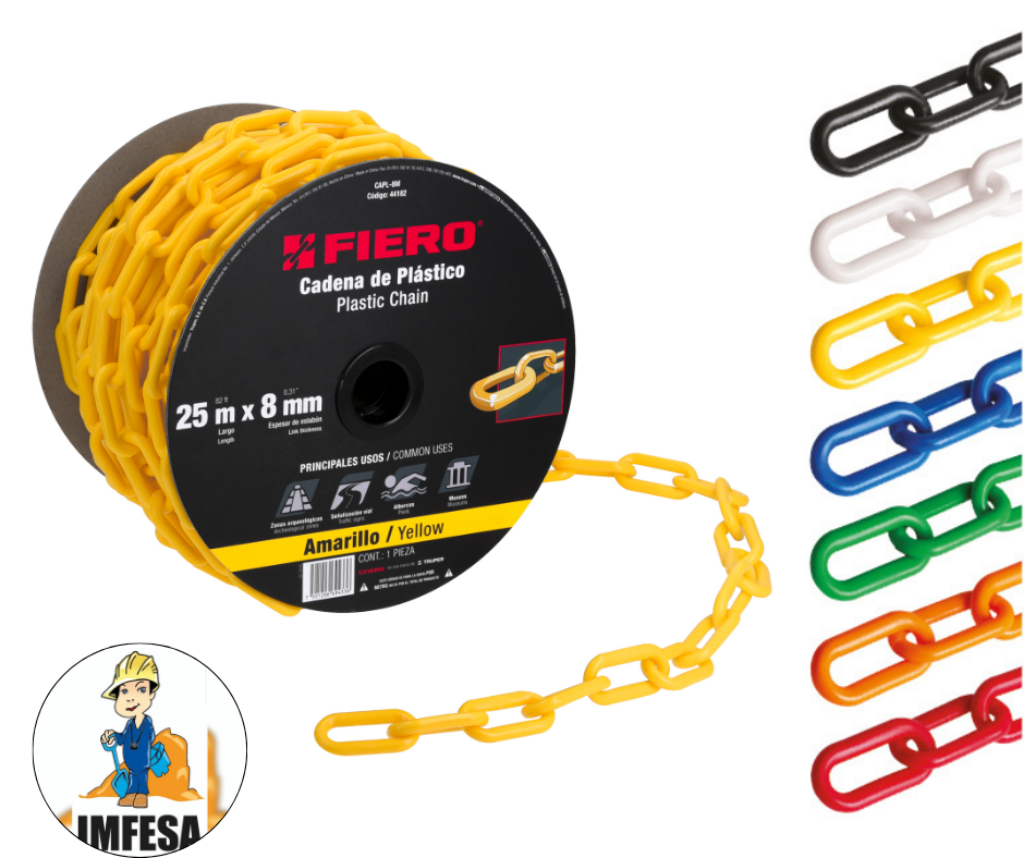 Cadenas plásticas 8 mm(5/16) 7 colores