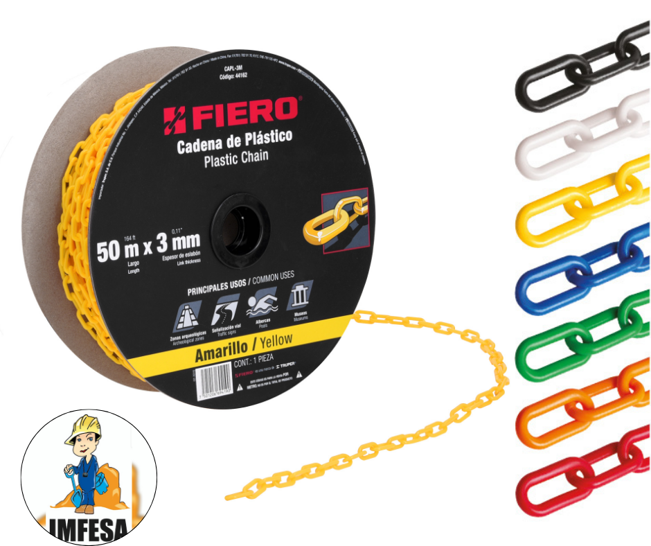 Cadenas plásticas 3 mm(1/8) 7 colores