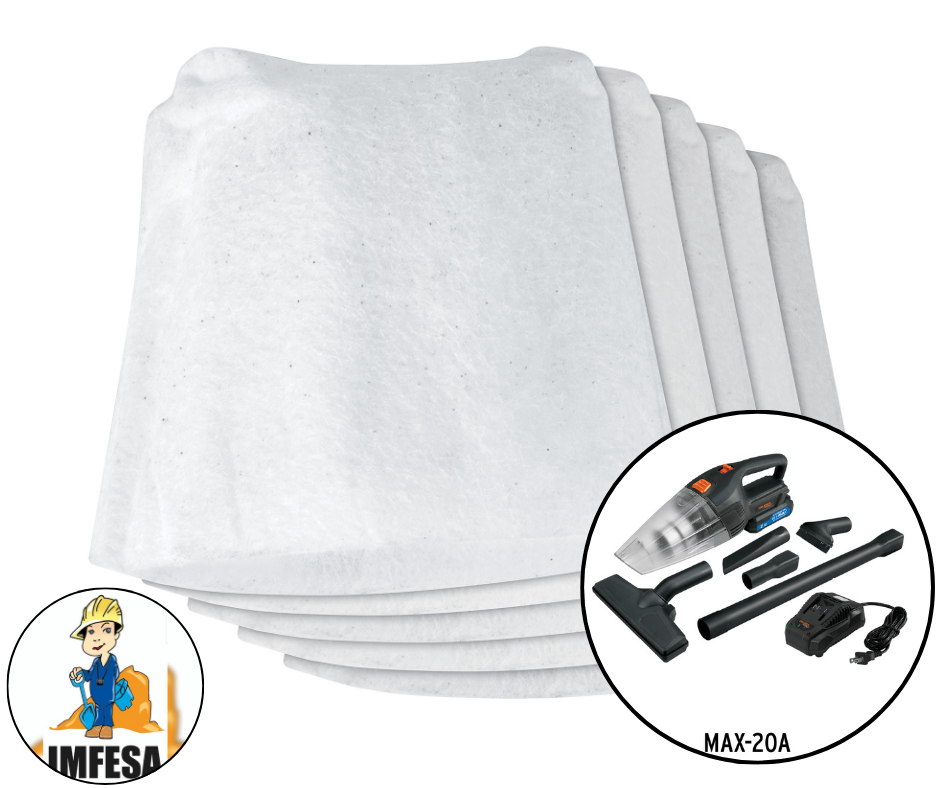 Bolsa con 5 filtros de tela para aspiradora MAX-20A