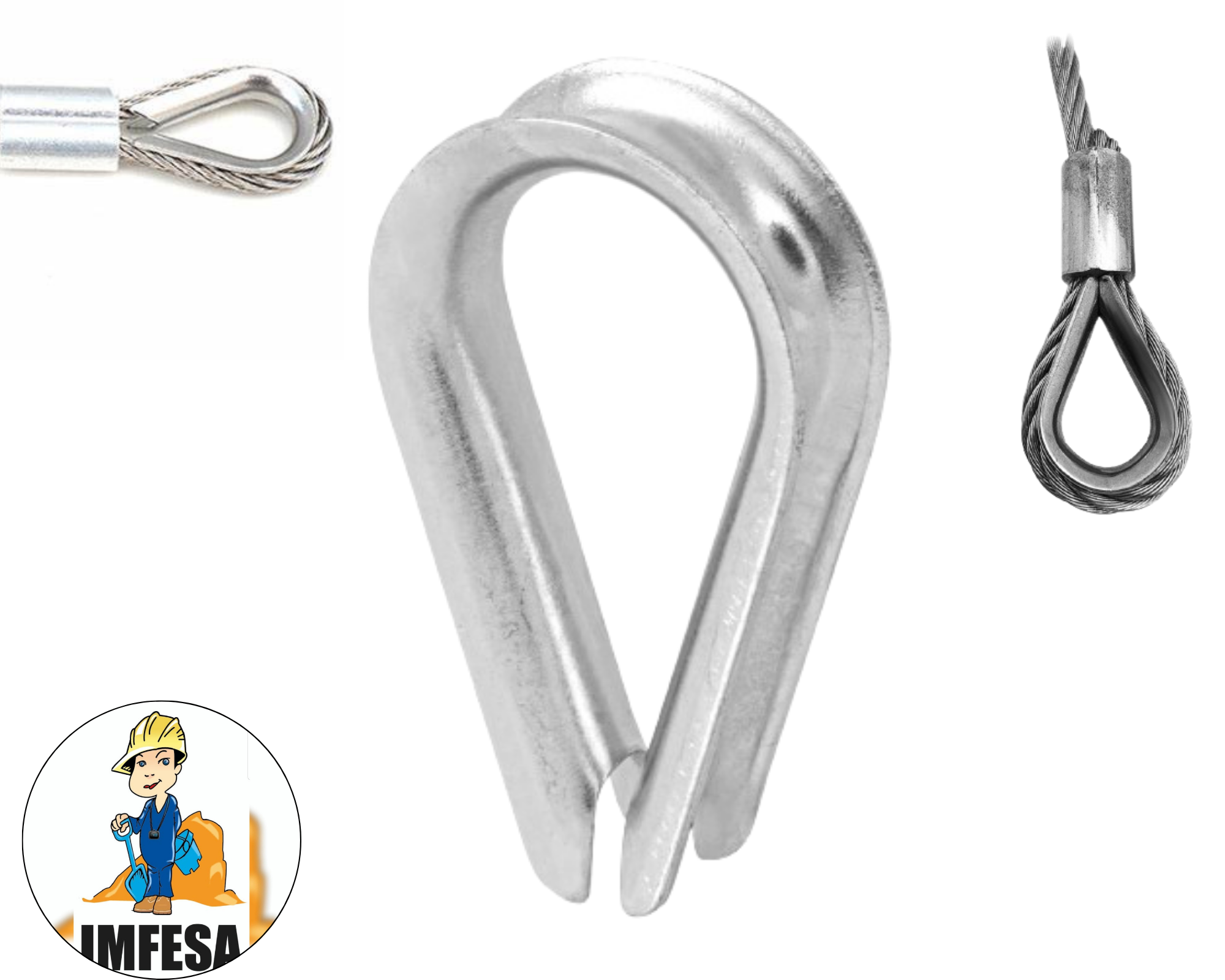Bolsa con 10 guardacabos para cable de acero de 3/16&#34;