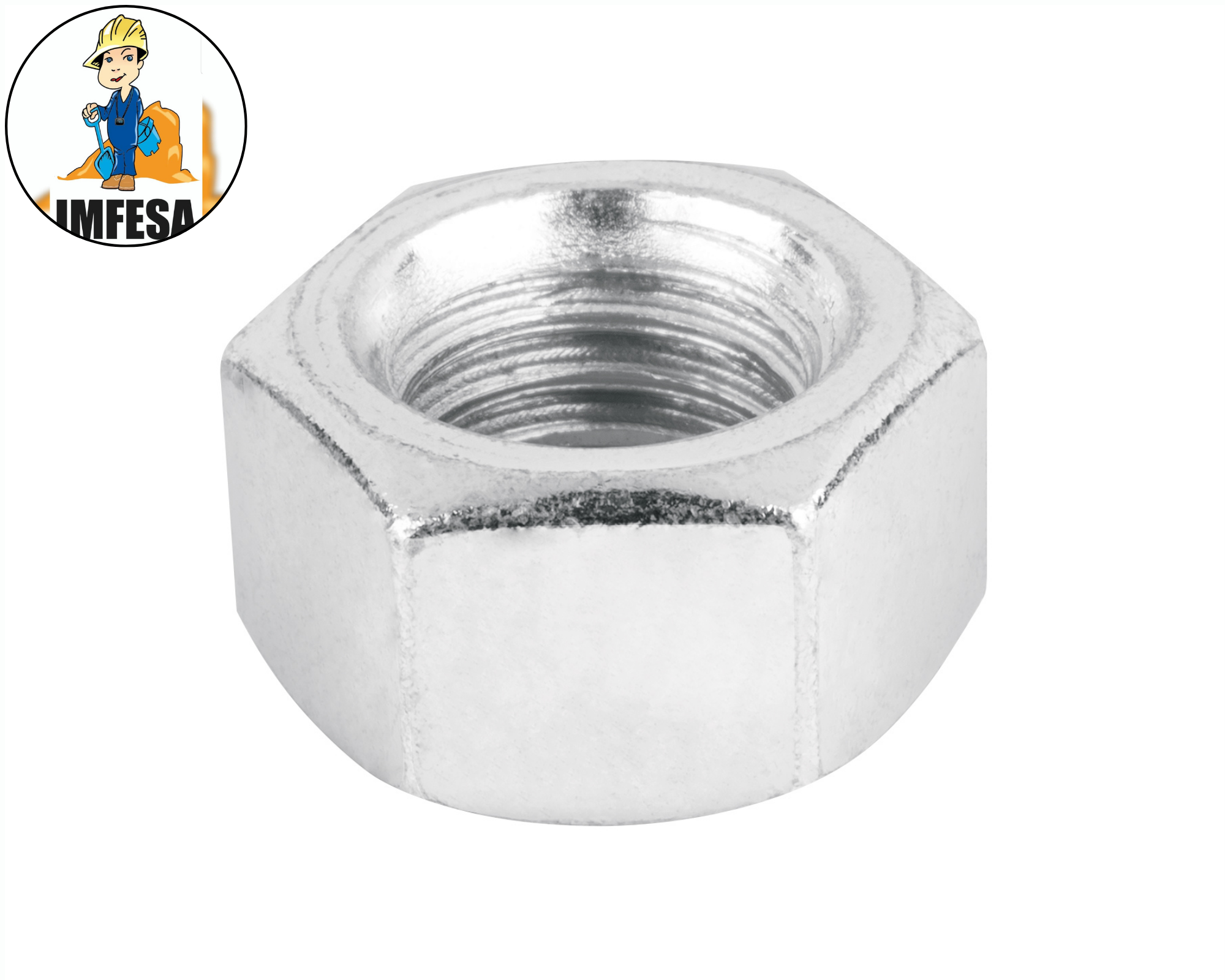 Bolsa con 50 tuercas 1/2&#34; hexagonales de acero galvanizado