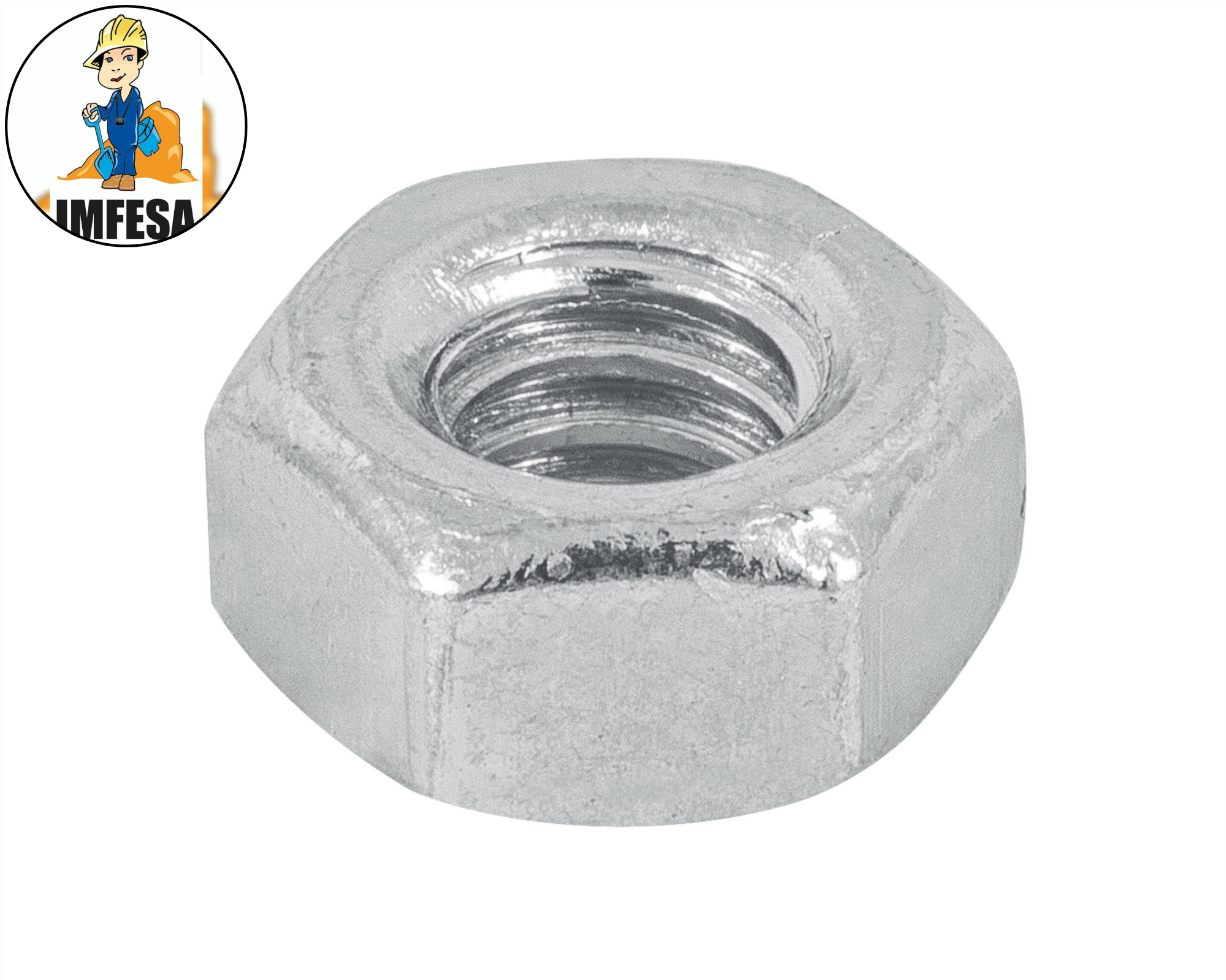 Bolsa con 250 tuercas 1/4&#34; hexagonales de acero galvanizado