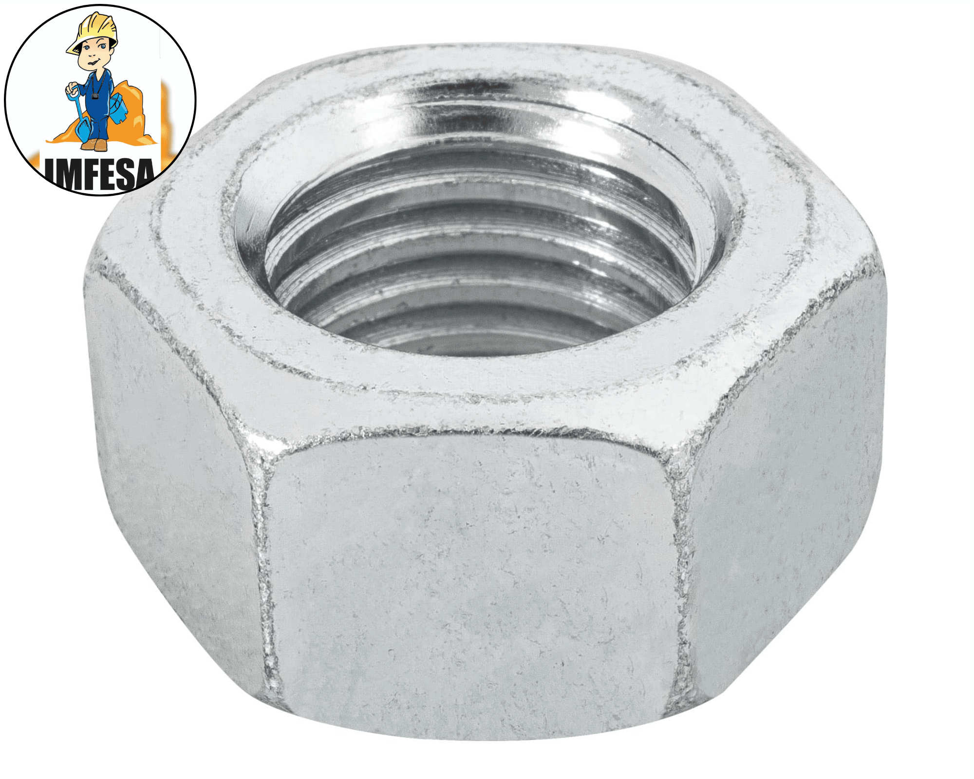 Bolsa con 15 tuercas 3/4&#34; hexagonales de acero galvanizado