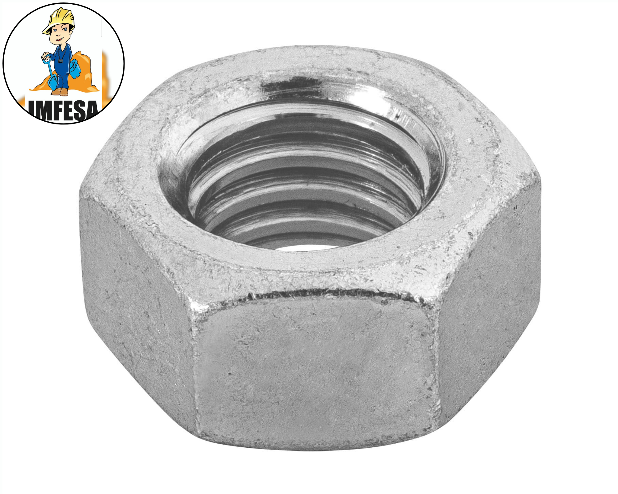 Bolsa con 60 tuercas 7/16&#34; hexagonales de acero galvanizado